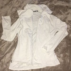 APT 9 White Off-Centered Zippered Sweater